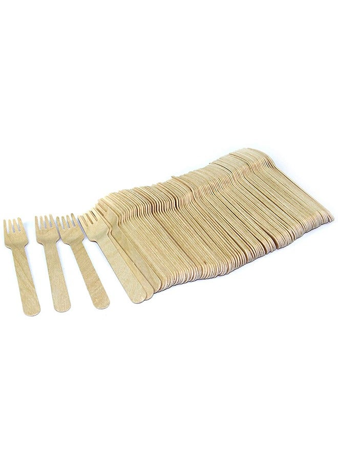 SNH Packing شوكات خشبية بيج - شوكة disposable ثقيلة الوزن، أدوات مائدة خشبية قوية - أدوات مائدة خشبية - مثالية للحفلات والمطاعم - 50 قطعة. - Image 1